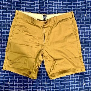 J. Crew Tan Flat Front Shorts Size 38 9 Inch Inseam